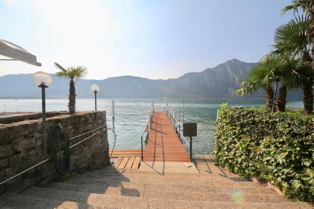 Luganersee, Pool, Strand, Parkplatz, Suite Bissone Exterior foto